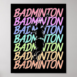 Affiche Drôle Volant de badminton Vintage Joueur de Badmin