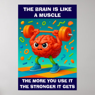 Affiche Drôle Votre cerveau est comme un muscle
