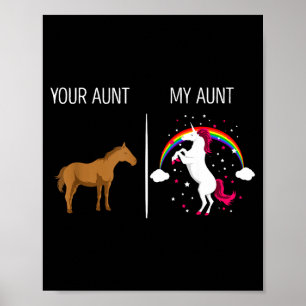 Affiche Drôle Votre Tante Ma Tante Cheval Licorne Nouvelle
