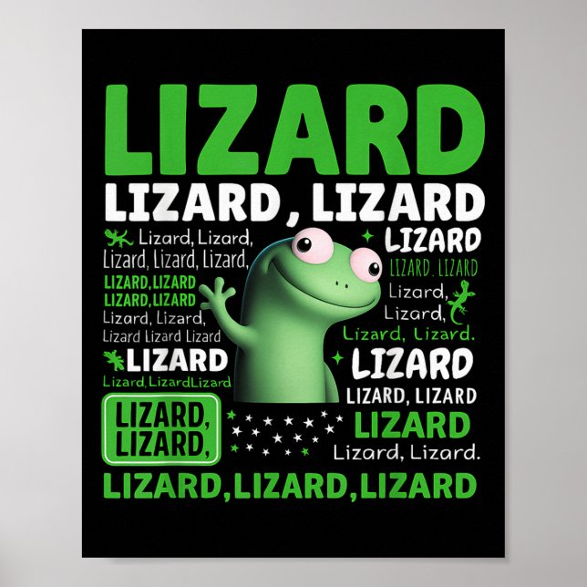 Affiche Drôle Weirdcore Animal Femmes Hommes Lizard Lizard (Devant)