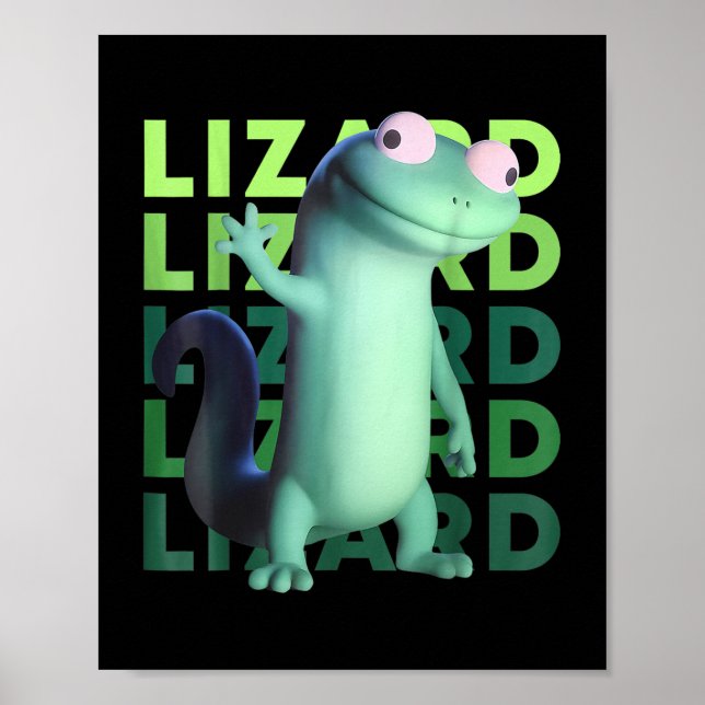 Affiche Drôle Weirdcore Animal Femmes Hommes Lizard Lizard (Devant)