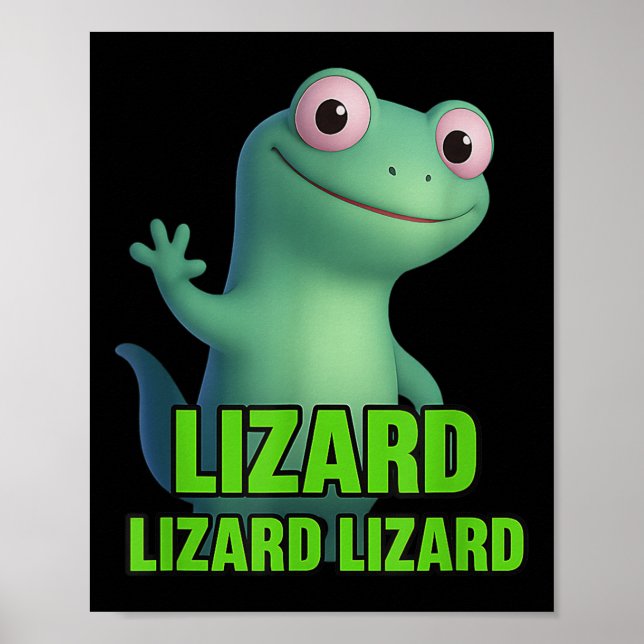 Affiche Drôle Weirdcore Animal Femmes Hommes Lizard Lizard (Devant)