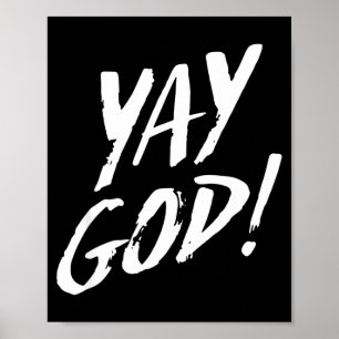 Affiche Drôle Yay Dieu Graphique Jésus Christianisme Relig