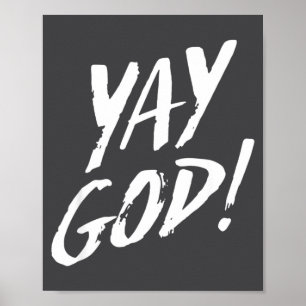 Affiche Drôle Yay Dieu Graphique Jésus Christianisme Relig