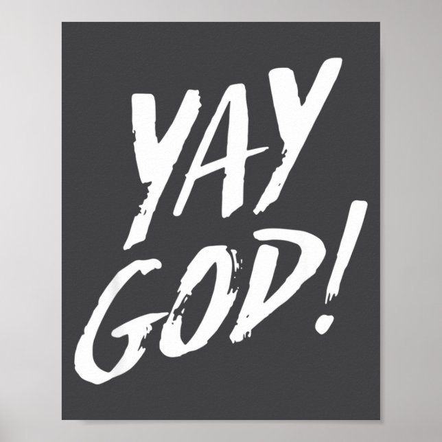 Affiche Drôle Yay Dieu Graphique Jésus Christianisme Relig (Devant)