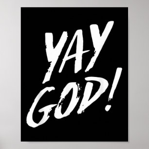 Affiche Drôle Yay Dieu Graphique Jésus Christianisme Relig