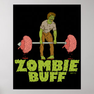 Affiche Drôle Zombie Buff Poids Lifter