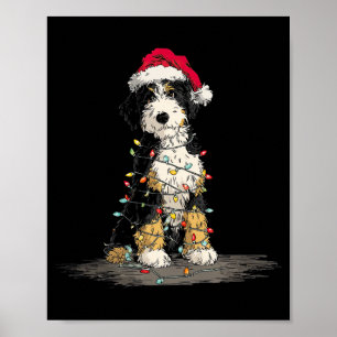 Affiche Drôles de Bernedoodle Graphiques de Noël Chien Lum