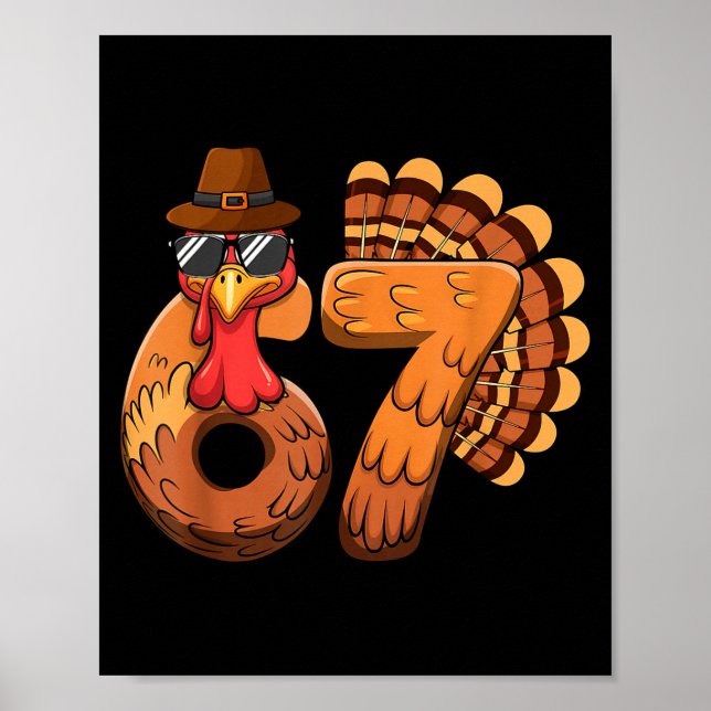 Affiche Droles de Dindes de Thanksgiving Six Seven Chemise (Devant)
