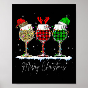 Affiche Drôles de Noël Srits Verres De Vin Xmas Vacances P