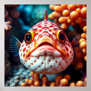 Affiche Drôles de poissons et de coraux de près 