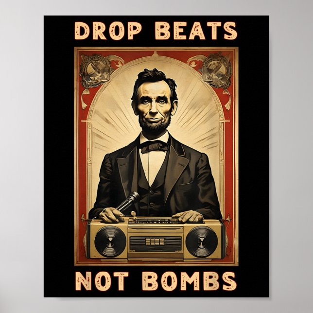 Affiche Drop Beats Not Bombs Anti-war (Devant)