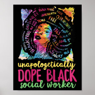 Affiche Drug Black Social Worker Mois De L'Histoire Noire