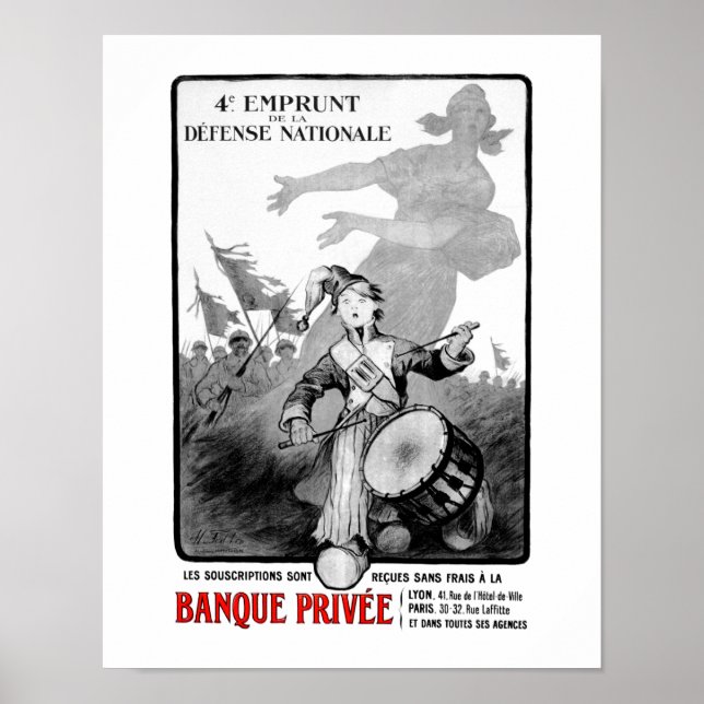 Affiche Drum Art Drummer vintage Imprimer Musique Annonce (Devant)