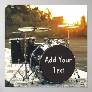Affiche Drum Kit Drummer Rock Personalize Customize