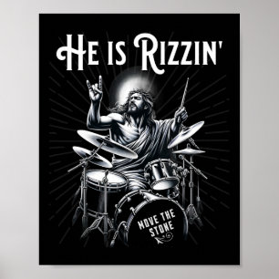 Affiche Drum Percussion Drôle Rizz Il Est Rizzin Jesus Dru