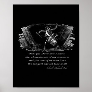 Affiche Drumage Squelette Pirate Avec Citation Barbe Noire