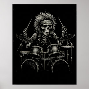 Affiche Drummer de Skeleton Rock - Musique Éffrayante d'Ha