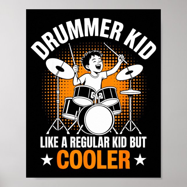 Affiche Drumset Drums Lover Percussionist Drummer Kid Drum (Devant)