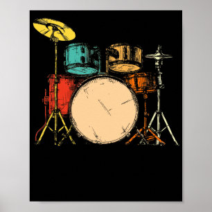 Affiche Drumset Drumset Vintage