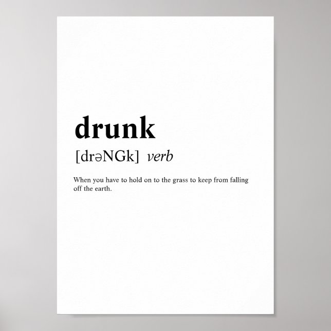 Affiche Drunk - Signification du dictionnaire (Devant)