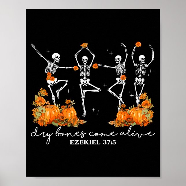 Affiche Dry Bones Come Alive Halloween Skeleton Dancing Ch (Devant)
