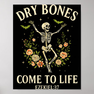 Affiche Dry Bones Come To Life Dancing Floral Skeleton 