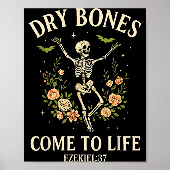 Affiche Dry Bones Come To Life Dancing Floral Skeleton  (Devant)