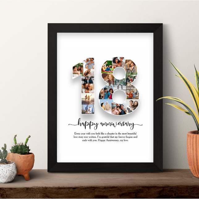 Affiche du 18e anniversaire du collage photo (Créateur téléchargé)