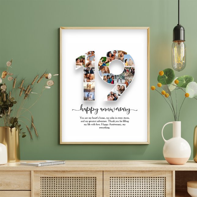 Affiche du 19e anniversaire du collage photo (Créateur téléchargé)