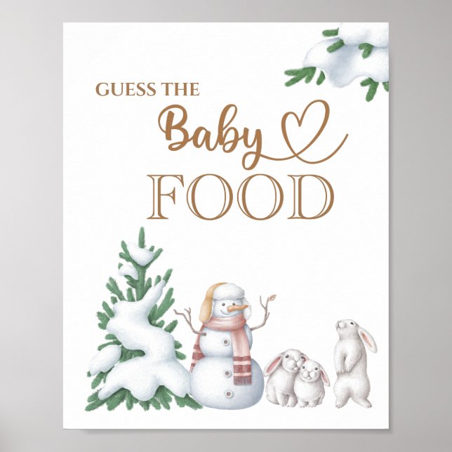 Affiche du baby shower d'hiver "Guess the Baby Foo (Devant)