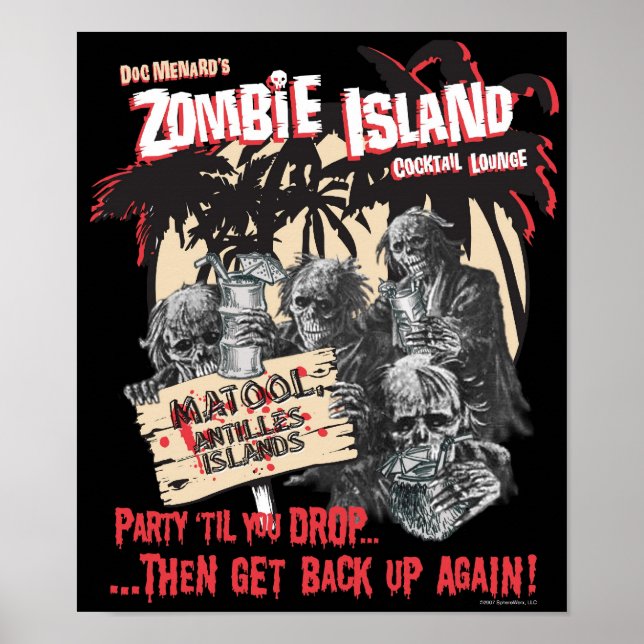 Affiche du bar à cocktails Zombie Island (Devant)