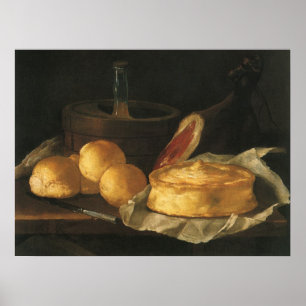 Affiche Du baroque toujours la vie vintage avec du pain,