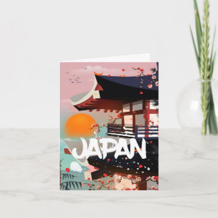 Affiche du bâtiment japonais au soleil couchant