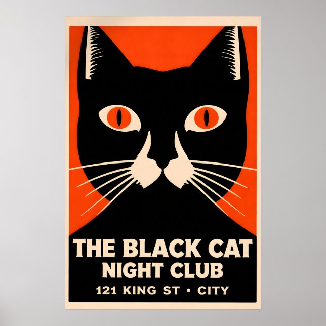 Affiche du Black Cat Jazz Club, Impression d'anima (Devant)