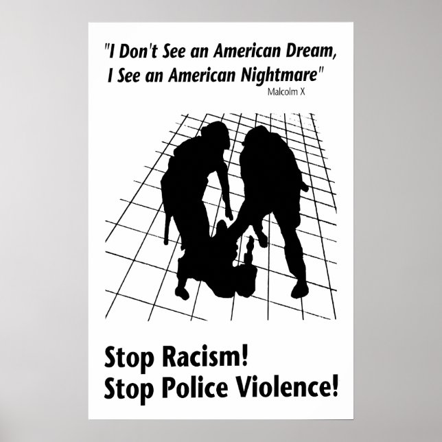 Affiche du Black Panther des années 1970 - Arrêtez (Devant)