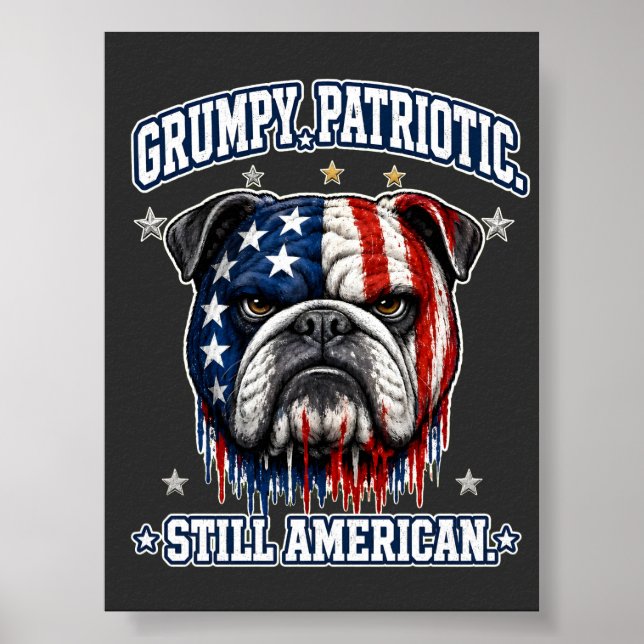 Affiche du bouledogue patriotique grincheux du 4 j (Devant)