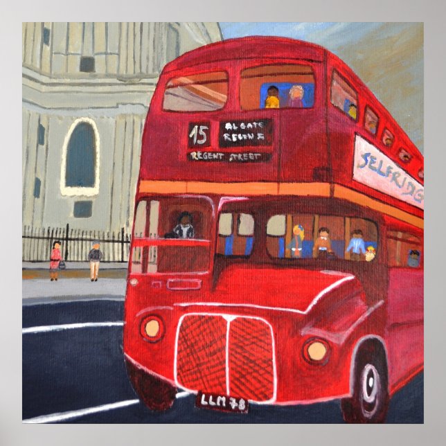 Affiche du bus rouge de Londres (Devant)