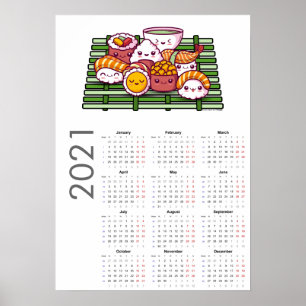 Affiche du calendrier des sushis 2021