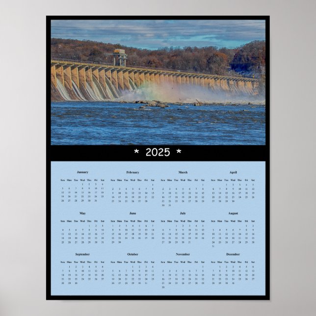Affiche du calendrier du barrage Conowingo 2025 (Devant)