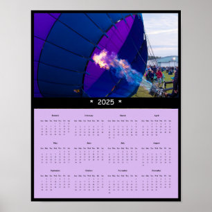 Affiche du calendrier du mur de ballon à air chaud