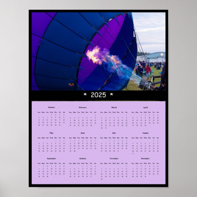 Affiche du calendrier du mur de ballon à air chaud (Devant)