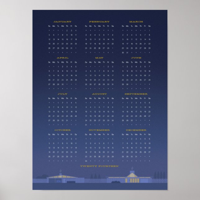 Affiche du calendrier Mid‑Century 2014 (Devant)