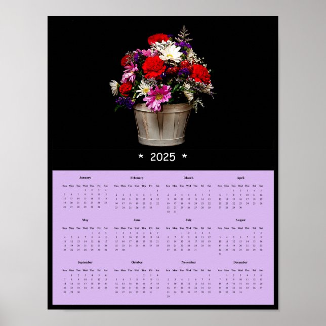 Affiche du calendrier mural des fleurs de printemp (Devant)