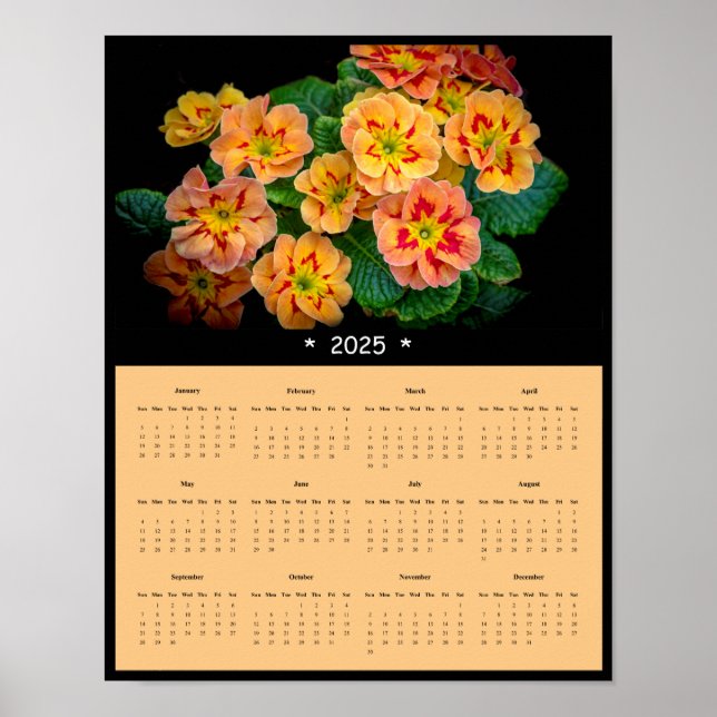 Affiche du calendrier mural des fleurs de printemp (Devant)