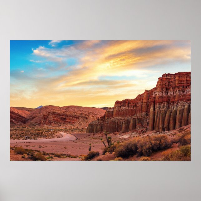 Affiche du canyon du désert | Art mural du coucher (Devant)
