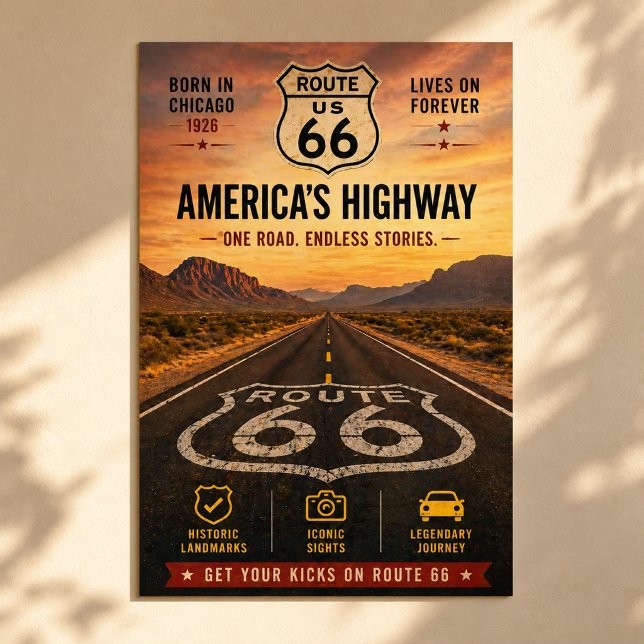 Affiche du centenaire de la route 66 d'Amérique vi (Créateur téléchargé)