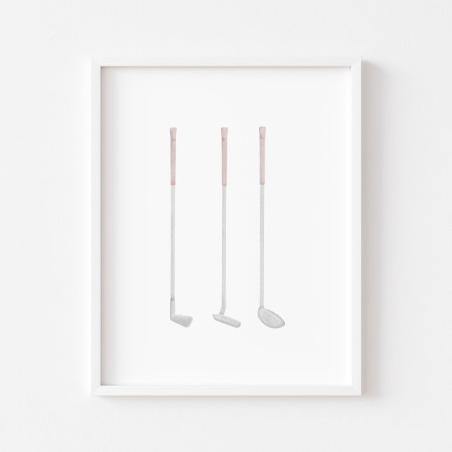 Affiche du club de golf Watercolor rose (Créateur téléchargé)