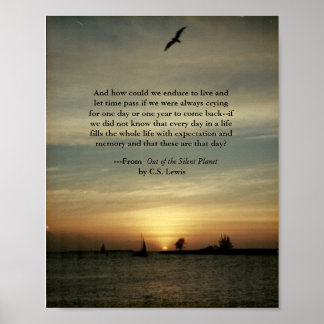 Affiche du coucher de soleil avec citation de C.S.