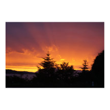 Affiche du coucher de soleil en Alaska